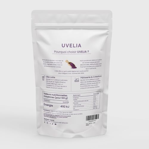 YVELIA Ube Poudre 100% Végane, Sans Additifs, 150g - Gatignonnes, Mochi & Recettes Maison - Smoothies & Desserts Exotiqu