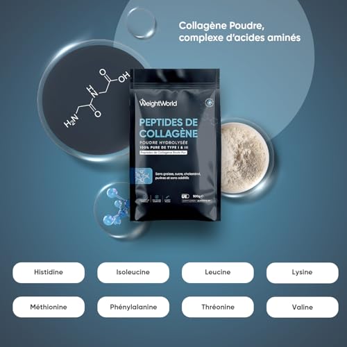 Collagène Poudre - Richesse en Acides Aminés Essentiels pour la Peau, Idéale pour Femmes et Hommes âgés, Alternative San