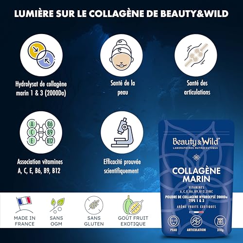 Beauty&Wild Collagène Marin Hydratation Peau & Souplesse Articulations 310g
