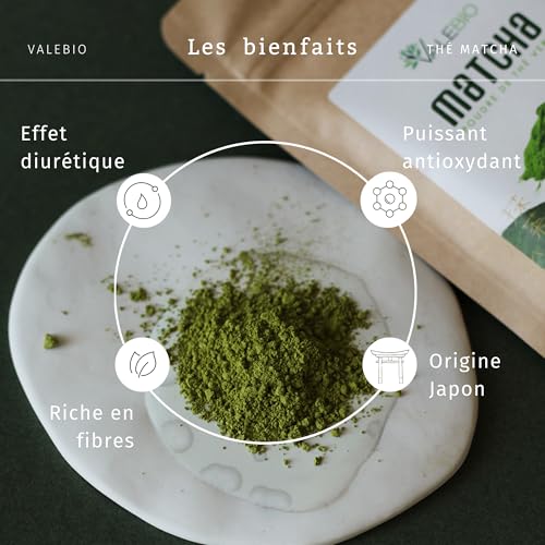 Matcha Thé Vert Premium Bio Valebio 70g Origine Kyoto Japon Poudre