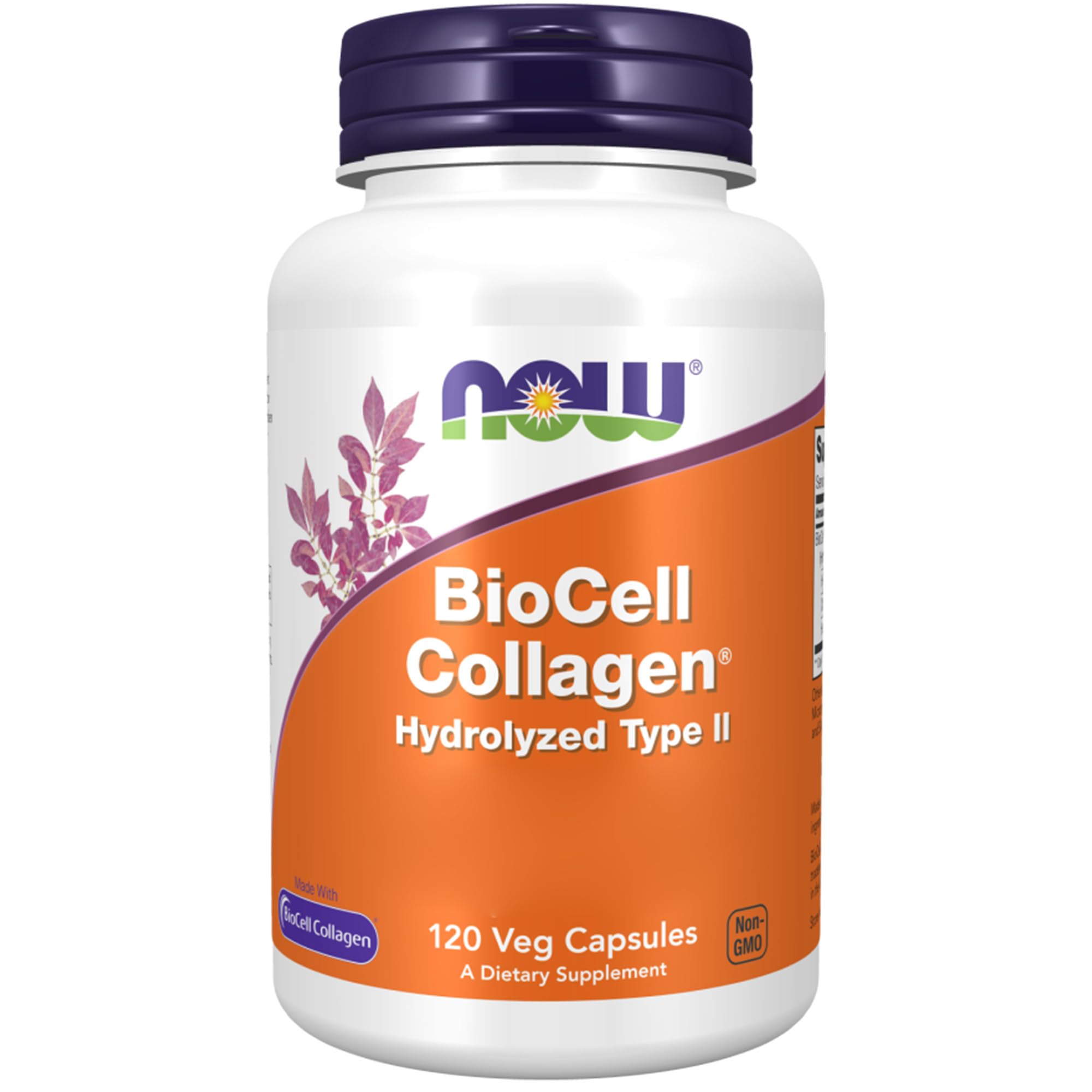 Collagène Hydrolysé de Type II Now Foods, BioCell Collagène, 120 Capsules, Sans Gluten, Sans Soja, Sans OGM