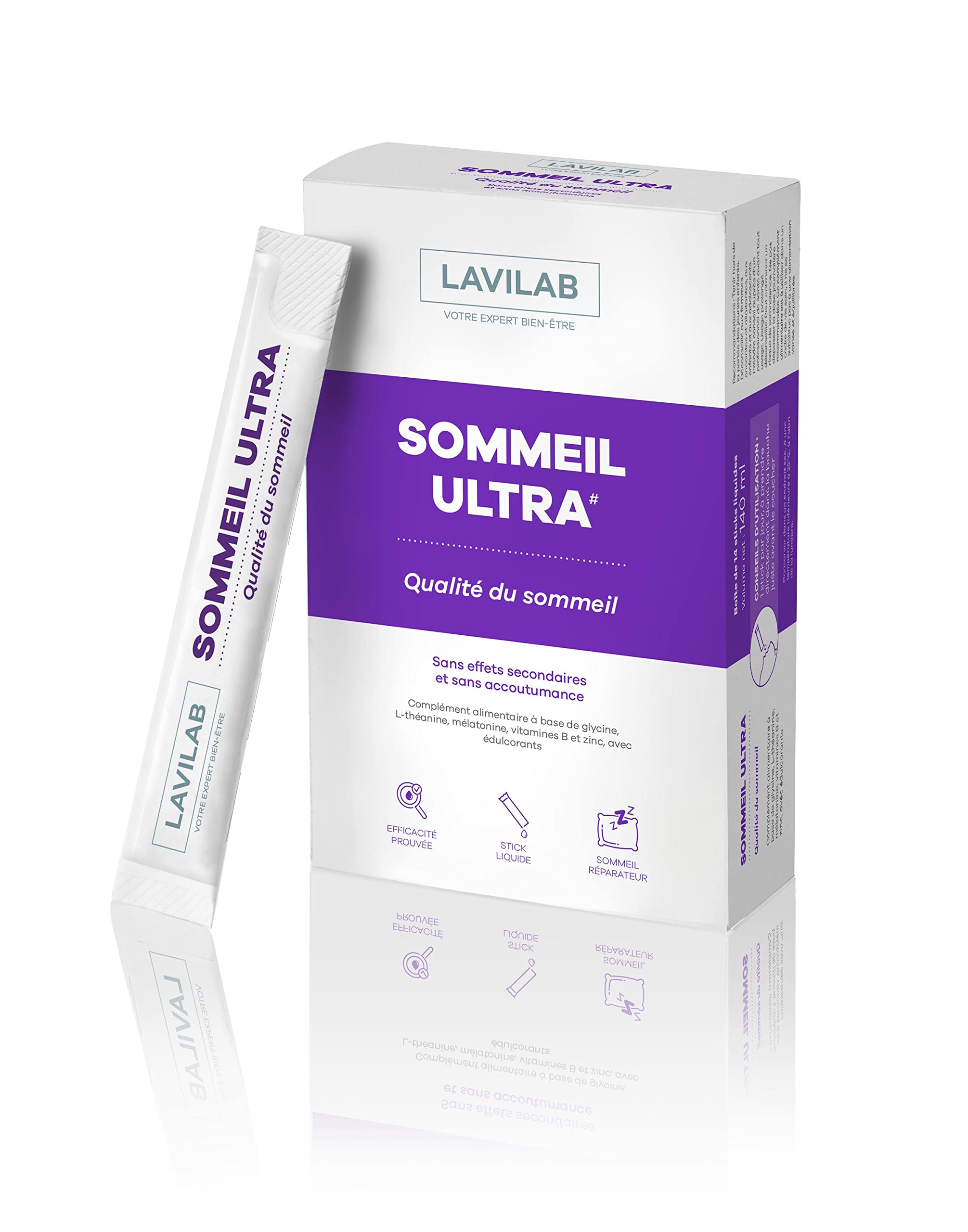Complément Sommeil Ultra pour Une Nuit Profonde et Réparatrice: Théanine, Glycine, Mélatonine Liquides